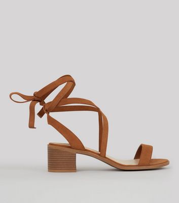 tan suede block heel