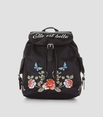 black backpack women's new look