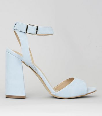 Pale Blue Block Heels | New Look