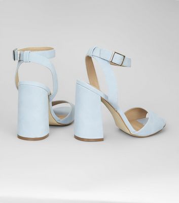 pale blue block heels