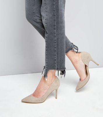 new look grey court shoes