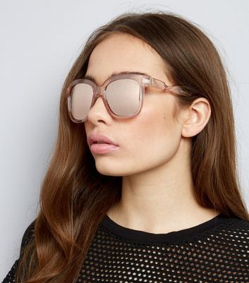 clear mirrored sunglasses