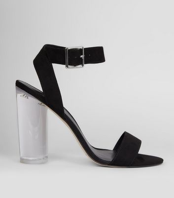 clear strap heels new look