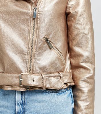 rose gold biker jacket