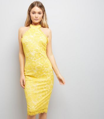 Robe discount dentelle jaune