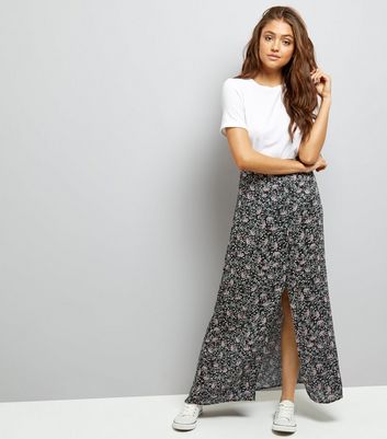 new look black maxi skirt