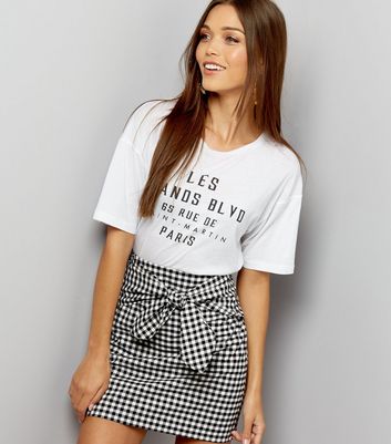 black gingham skirt