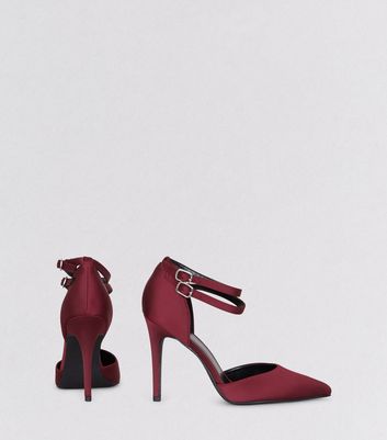 burgundy heels wide fit