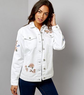 White Floral Embroidered Oversized 