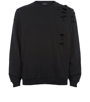 ripped crew neck sweater