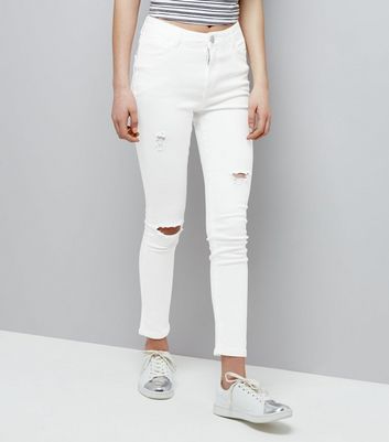 new look white ripped jeans