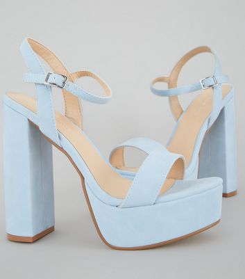 blue platform sandals