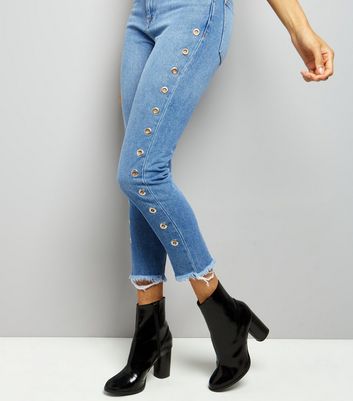 lace up jeans new look