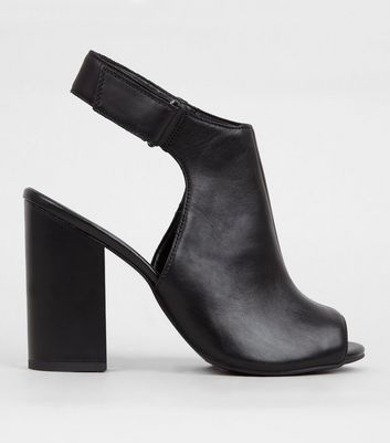 black leather slingback heels