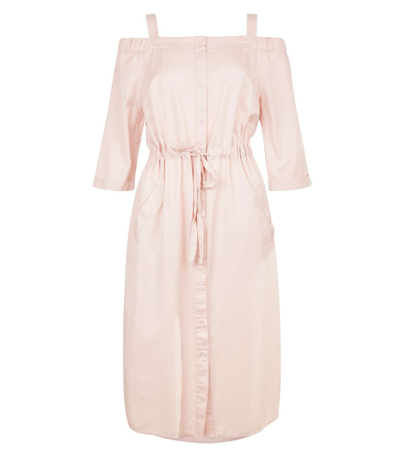 Mid Pink Cold Shoulder Midi Dress  Image 4