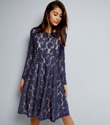new look navy lace dress