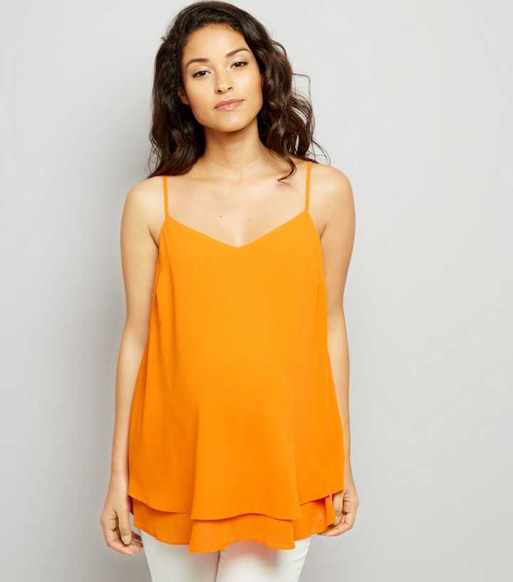 Maternity Orange Cross Back Cami