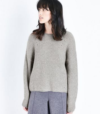 grey ribbed jumper womens