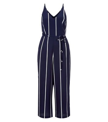 ax paris navy stripe jumpsuit