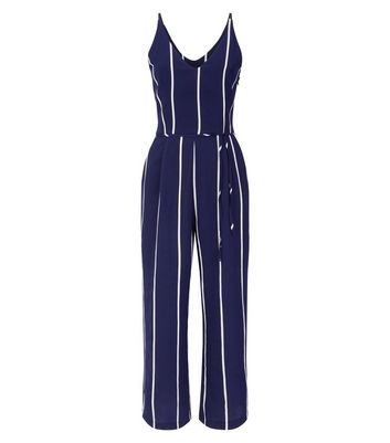 ax paris navy stripe jumpsuit