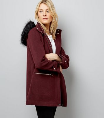 MANTEAUX FEMME BORDEAUX Manteau Long Ethnique et Manteau Peter long drap de laine bordeaux Caroll rouge | BHV