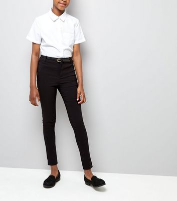 new look black school trousers