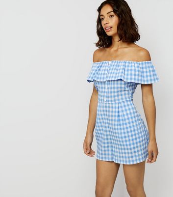 gingham playsuit womens