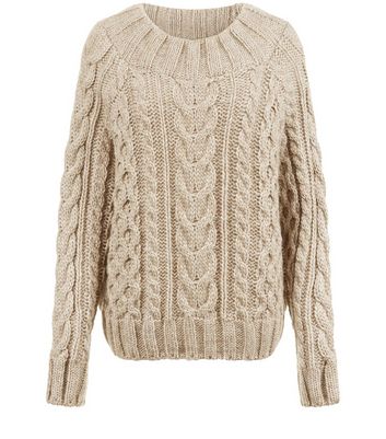 ladies cream chunky knit jumper