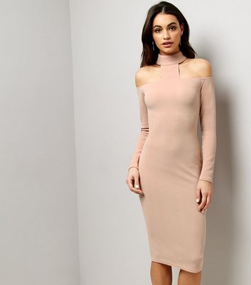 AX Paris Pink High Neck Midi Dress | New Look