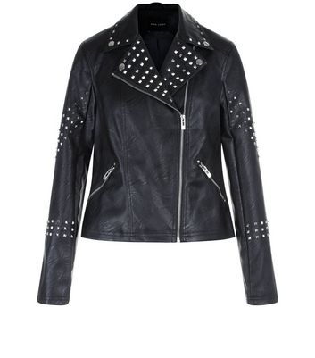 Black studded biker discount jacket