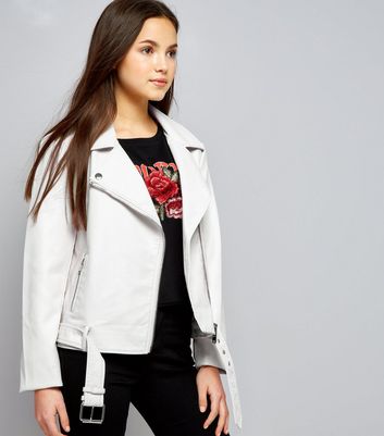 white leather jacket girls