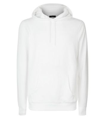 White Pocket Front Hoodie New Look
