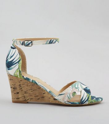 tropical print heels