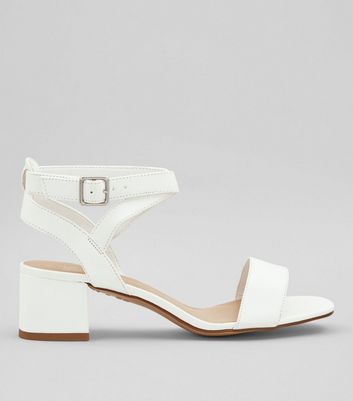 low white block heels