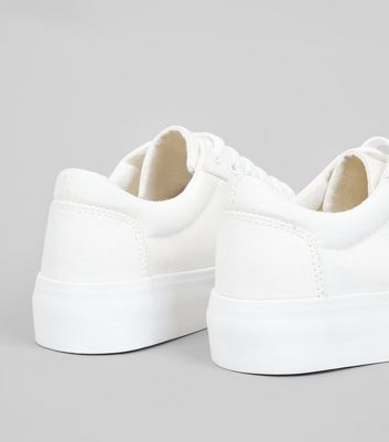 new look white platform trainers