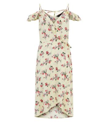 new look yellow wrap dress