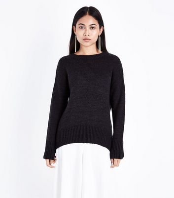 Petite Black Longline Jumper | New Look Petite Black Longline Jumper | New Look