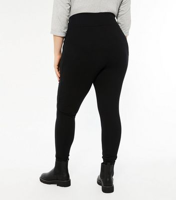 Damen Bekleidung Curves – Schwarze Leggings mit hohem Bund