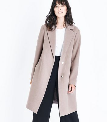 Mink Longline Collared Coat | New Look