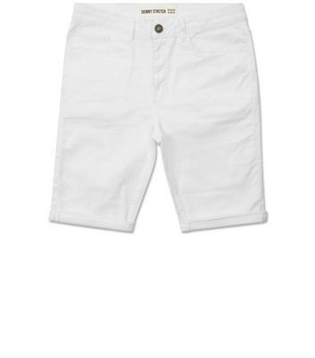 mens white denim shorts