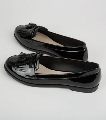 new look black loafers