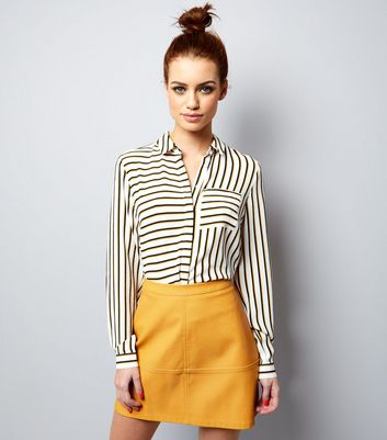 leather skirt yellow