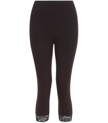 lace hem leggings