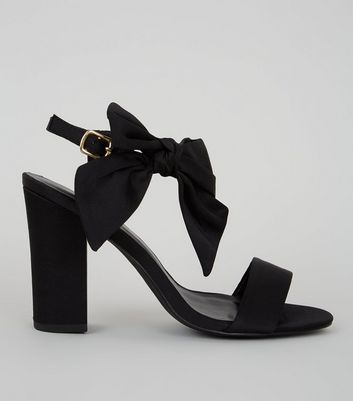 black satin heels with bow