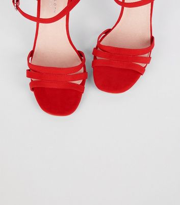 wide fit red wedges