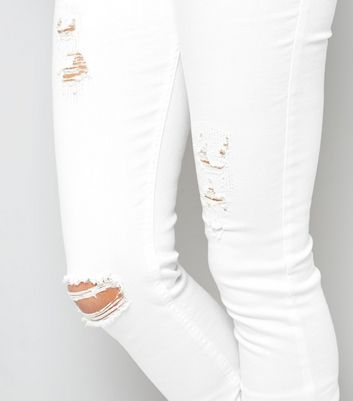 new look white ripped jeans
