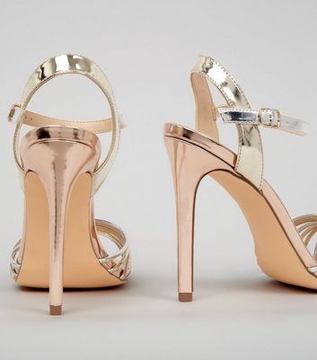 new look heels gold
