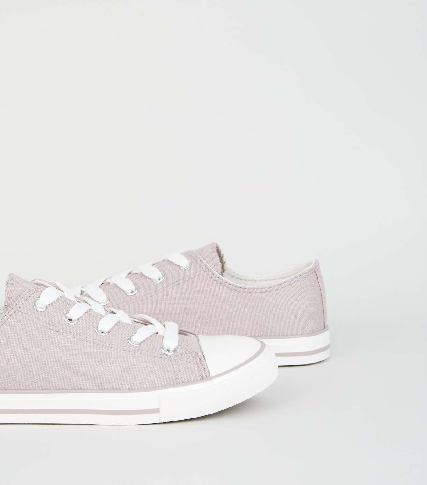 Lilac Canvas Stripe Sole Trainers Image 3