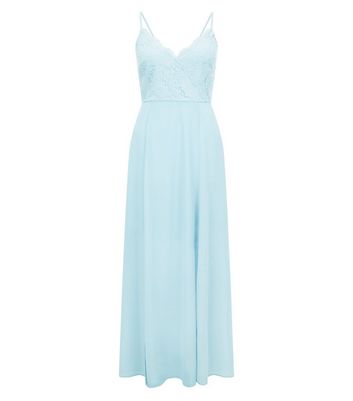blue strappy maxi dress