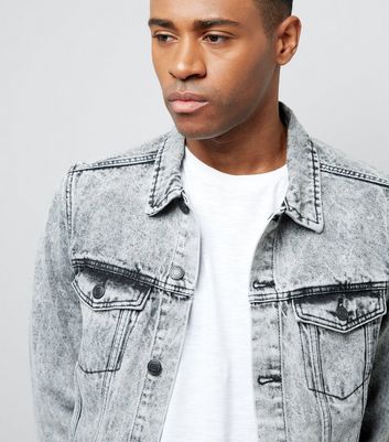mens acid wash denim jacket